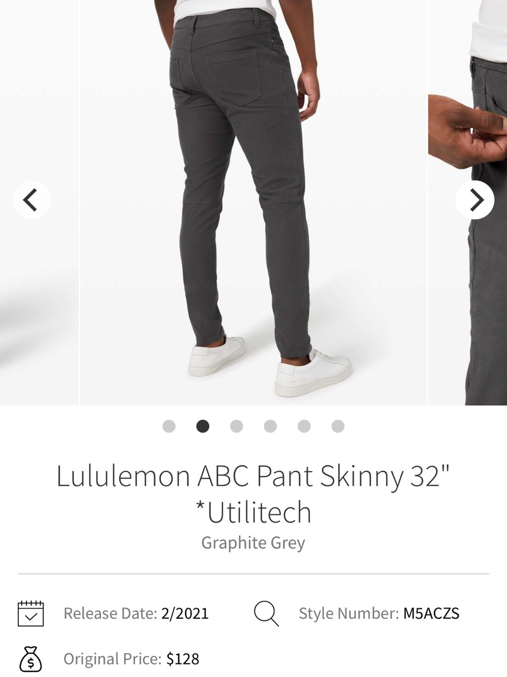 Lululemon Men’s ABC Pant Skinny 32” *Utilitech - Picture 4 of 9